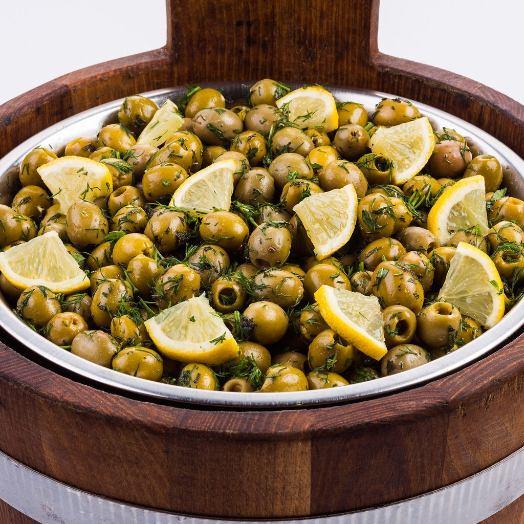 Pitted Green Olives with Lemon & Herbs