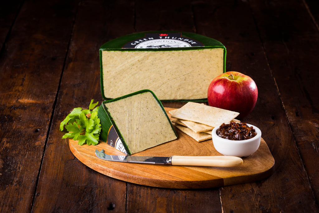 'Green Thunder' Mature Cheddar with Garlic & Herbs by Snowdonia Cheese Company